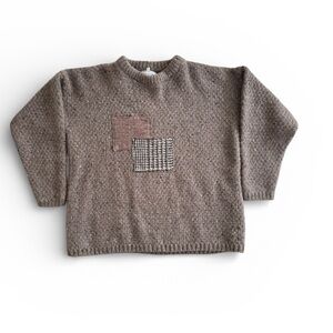 Harrods Brown Textured Crewneck Sweater